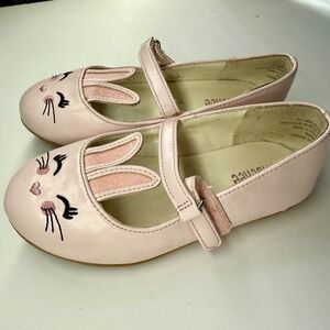 Gymboree Girls Pink Bunny Mary Jane Flats Shoes Toddler Kids Size 9 Easter